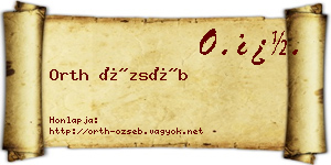 Orth Özséb névjegykártya